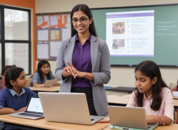 pikaso_texttoimage_featuring-an-Indian-teacher-in-a-modern-classroom-